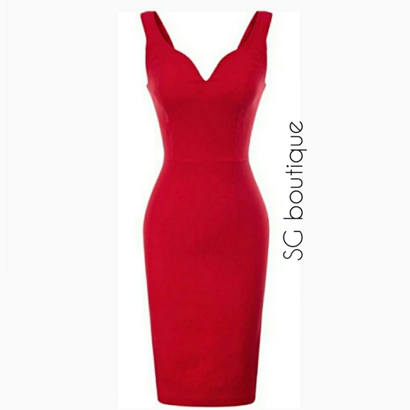 🆕⭐ Gorgeous Red midi pencil dress - Picture 2 of 7